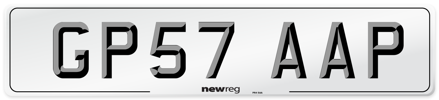 GP57 AAP Number Plate from New Reg